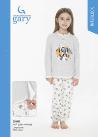 GIRL'S PAJAMA M/L Q30002 Tellini S.r.l. Wholesale Clothing